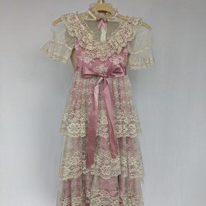 Vintage De Parie Girls Lace Dress Gunne Sax Pageant